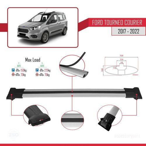 Ford Tourneo Courier 2017-2022 Arası ile Uyumlu FLY Model Ara Atkı Tavan Barı GRİ