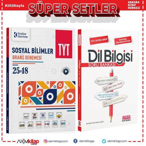 Krallar Karması TYT Sosyal Bilimler Branş Denemesi ve AKM Dil Bilgisi Soru Bankası Seti 2 Kitap