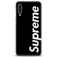 Samsung Galaxy A30S Kılıf HD Baskılı Kılıf - Supreme Siyah + Tam Ekran Koruyucu