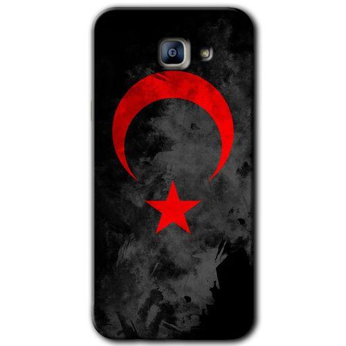 Potkal Hediye Fabrikası Samsung Galaxy A8 2016 Kılıf HD Desen Baskılı Arka Kapak - Black Ayyıldız