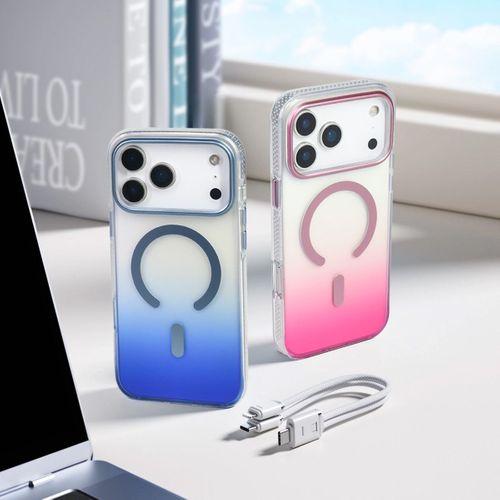 Apple iPhone 17 Pro Max Kılıf M-safe Şarj Özellikli Transparan Renk Geçişli Zore Toros Kapak