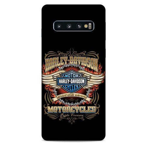 Samsung Galaxy S10 Uyumlu Kılıf Motorsiklet (6) Silikon Kılıf Harley Davidson