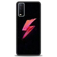 Vivo Y20 Kılıf HD Baskılı Kılıf - Pembe Şimşek + Tam Ekran Koruyucu