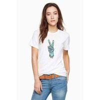 Zombie Peace Baskılı Beyaz Kadın Tshirt