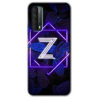 Huawei P Smart 2021 Kılıf Baskılı Kapak - Dark Neon Yaprak Z Harfi +Tam Kaplayan Mat Seramik