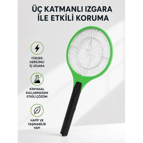 Yüksek Gerilimli Elektronik Sinek Raket – Sessiz, Kimyasız Ve Güvenli Kullanım