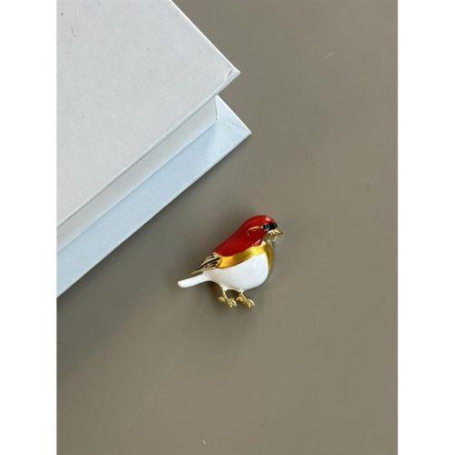 Bülbül Broş - Kırmızı