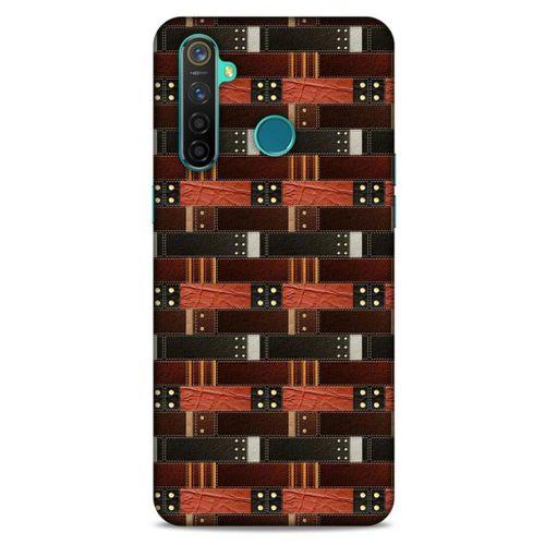Oppo Realme 5 Pro Kılıf Patchwork (19) Kılıfları Kahve Turuncu