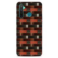 Oppo Realme 5 Pro Kılıf Patchwork (19) Kılıfları Kahve Turuncu