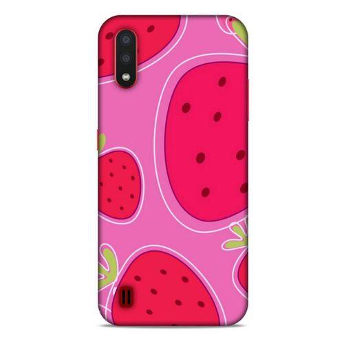 Samsung Galaxy A01 Uyumlu Kılıf Pembe Delisi (29) Arka Koruma Kılıfı Çilek
