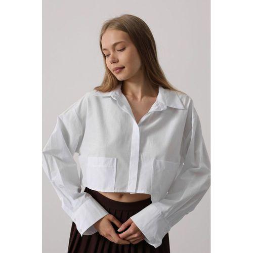 Kısa Boy Çift Cep Gömlek - Beyaz