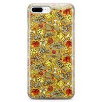 Apple iPhone 7 Plus Kılıf Peynirli Makarna Arka Kapak Koruma Desenli Full Koruyucu
