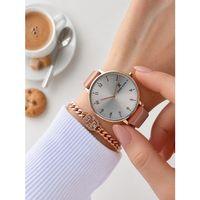 Daniel Klein Deri Kordonlu 2 Yıl Garantili 3 Atm Suya Dayanıklı Kadın Kol Saati+Bileklik BD.12810.5