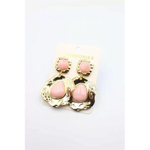 Taşlı Küpe - Pembe