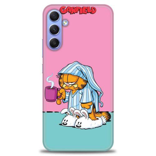 Samsung Galaxy A24 Kılıf HD Baskılı Kılıf - Garfield + Tam Ekran Koruyucu