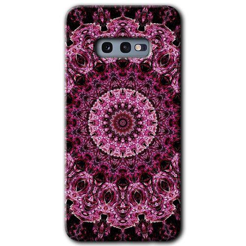 MRCİLETİSİM Samsung Galaxy S10e Kılıf Baskılı Kapak - Mandala Patterns Kaleidoscope + 5D Tam Kaplayan Cam