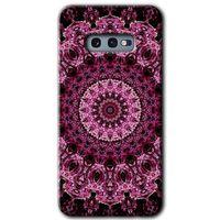 MRCİLETİSİM Samsung Galaxy S10e Kılıf Baskılı Kapak - Mandala Patterns Kaleidoscope + 5D Tam Kaplayan Cam