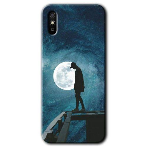 Redmi 9A Kılıf HD Desen Baskılı Arka Kapak - Dolunay Yalnızlık