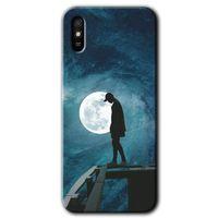 Redmi 9A Kılıf HD Desen Baskılı Arka Kapak - Dolunay Yalnızlık