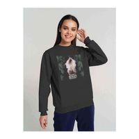 The Pretty Reckless Baskılı Füme Antrasit Kadın Sweatshirt