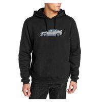 Mitsubishi Lancer Evo X Baskılı Siyah Erkek Kapşonlu Sweatshirt