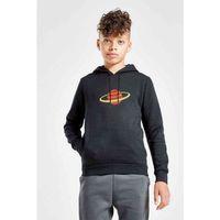 Saturn Baskılı Unisex Çocuk Kapüşonlu Siyah Sweatshirt