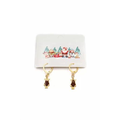 Geyik Yılbaşı Küpe - Altın