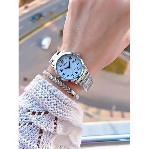 Q&Q Çelik Kordon 2 Yıl Garantili 3 Atm Suya Dayanıklı Kol Saati+Bileklik Hediyeli QQ.1004.A2