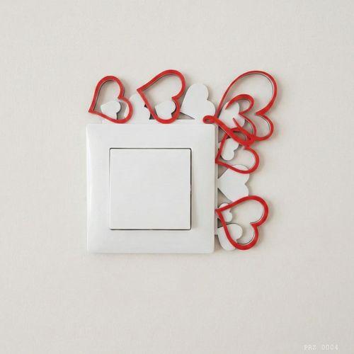 Kalp Desenli Anahtar Priz Dekoru