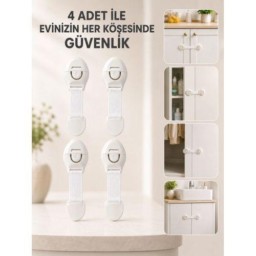 4 Adet Çok Amaçlı Çocuk Güvenlik Kilidi Dolap, Çekmece Ve Gardırop İçin