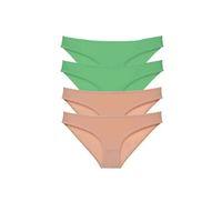 4 Adet Süper Eko Set Likralı Kadın Slip Külot Yeşil Ten