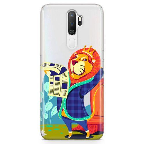 Oppo A5 2020 Kılıf Aslan Kral Arka Kapak Koruma Desenli Full Koruyucu