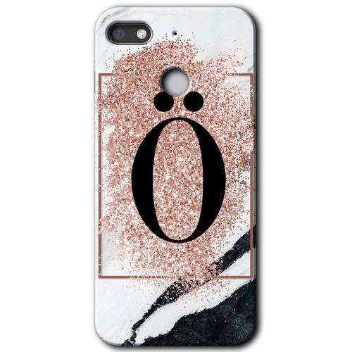 General Mobile GM 8 Go Kılıf HD Desen Baskılı Arka Kapak - Pembe Mermer Desenli Ö Harfi