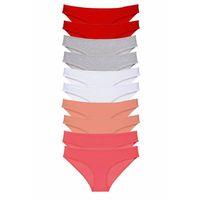 10 adet Süper Eko Set Likralı Kadın Slip Külot Kırmızı Gri Beyaz Pudra Fuşya