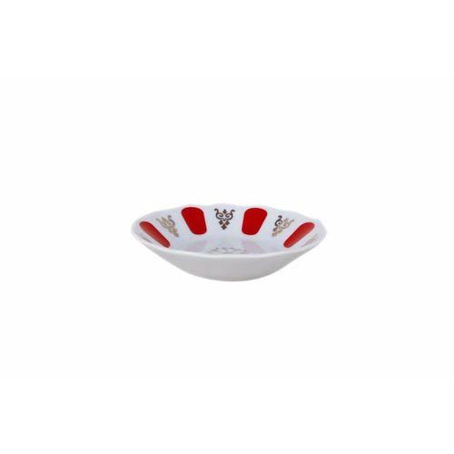 Porland Kahveci Kırmızı Yaldız Porselen Çay Tabağı 11 Cm