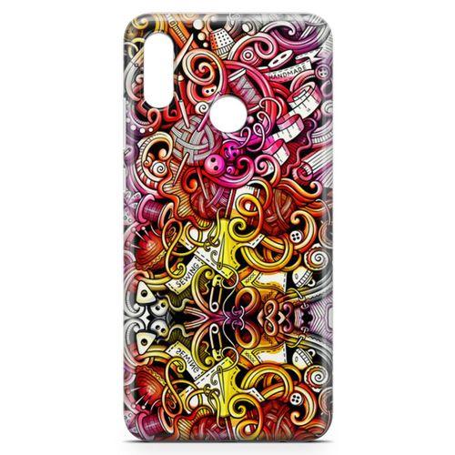 Huawei Y7 2019 Kılıf Örgücü Doodle Arka Kapak Koruma Desenli Full Koruyucu