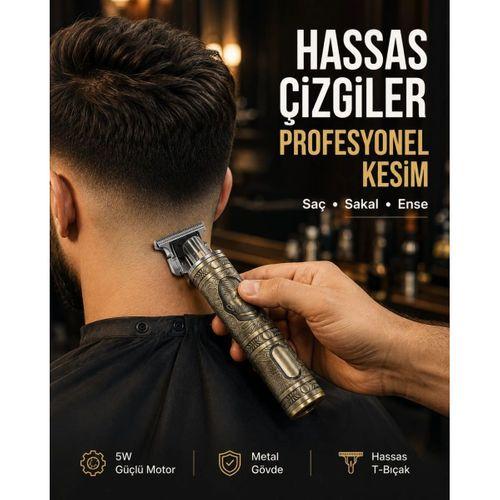 Kompakt Tasarımlı, Güçlü Motorlu Saç Sakal Kesme Makinesi Ve 4 Kılavuz Tarak