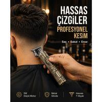 Kompakt Tasarımlı, Güçlü Motorlu Saç Sakal Kesme Makinesi Ve 4 Kılavuz Tarak
