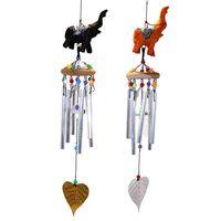 Üstü Ahşap Altı Metal Filli Rüzgar Çanı