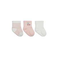 Cherry Girl 3'lü Penye Soket Çorap 10138 Ekru