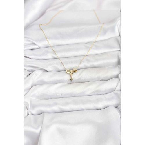 Gold Renk Pirinç Minimal Charmlı Kadın Kolye