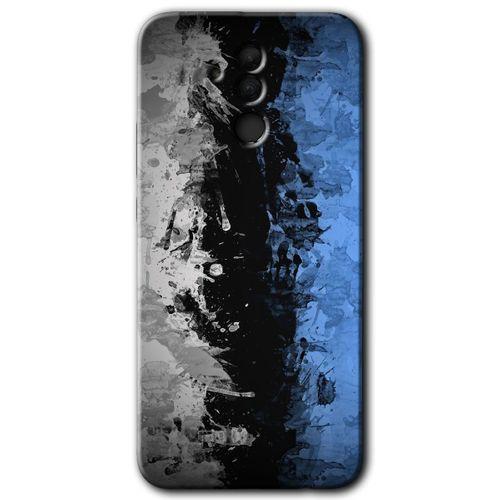 MRCİLETİSİM Huawei Mate 20 Lite Kılıf HD Desen Baskılı Arka Kapak + Temperli Cam - Abstract Wallpaper