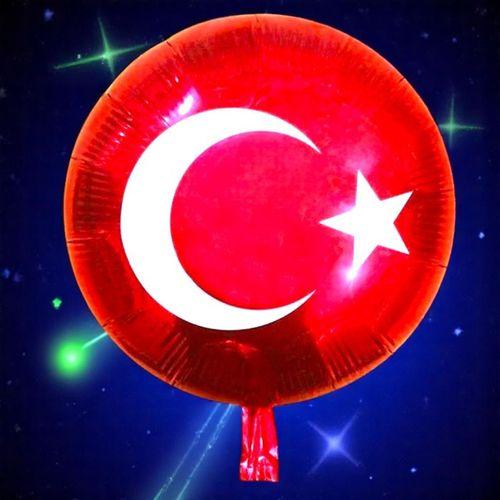 YÜKSEK KALİTE 46CM 9 ADET TÜRK BAYRAKLI BALON KIRMIZI TÜRK BAYRAKLI FOLYO BALON PARLAK METALİK BALON