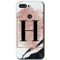 General Mobile GM 9 Pro Kılıf HD Desen Baskılı Arka Kapak - Pembe Mermer Desenli H Harfi