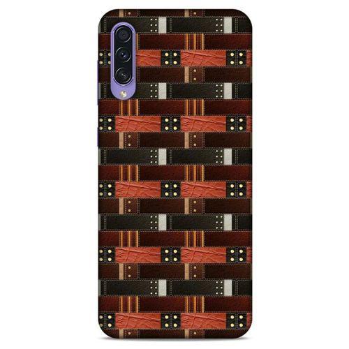 Samsung Galaxy A50s Kılıf Patchwork (19) Kılıfları Kahve Turuncu
