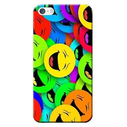 iPhone 5/5S Kılıf Gülen Surat Emoji Baskılı Esnek TPU Silikon