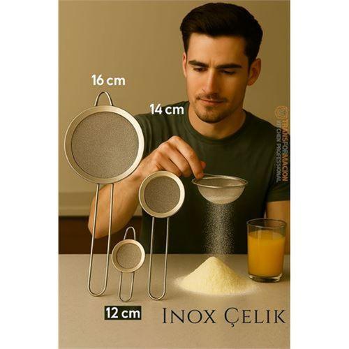 Zhltools Inox Süzgeç Seti - 3 Boy Çok Amaçlı Süzgeç 304 Çelik Profesyoneller İçin