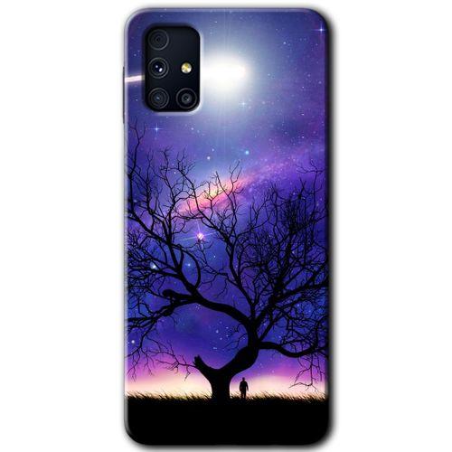 Potkal Hediye Fabrikası Samsung Galaxy M31s HD Baskılı Kılıf + 9D Tam Ekran Koruyucu - Uzay Silüet