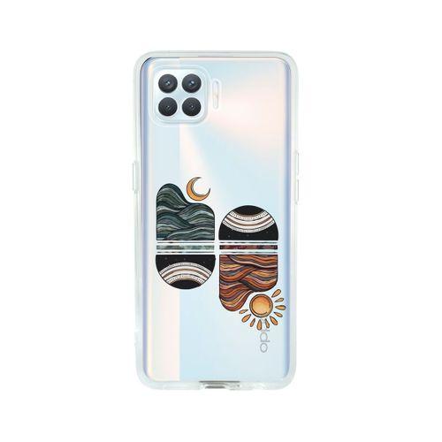 Oppo Reno 4 Lite Sunset Wave Şeffaf Telefon Kılıfı