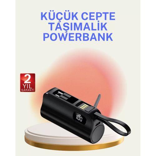 Dahili Konektörlü 20w Hızlı Şarj Mini Taşınabilir Powerbank